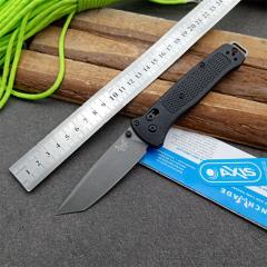 Benchmade Bailout AXIS Folding Knife 3.34" CPM-3V Tanto Plain Blade, Green Nylon Fiber Handles - 537GY-1