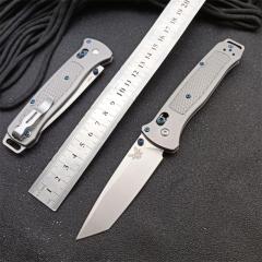 Benchmade Bailout AXIS Folding Knife 3.34" M390 Tanto Plain Blade, TC4 Handles - 537GY-1