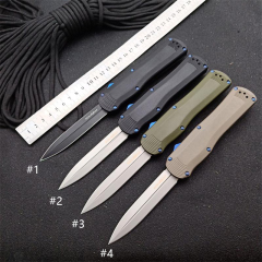 Benchmade Autocrat AUTO OTF Knife 3.54" DLC S30V Double Edge Dagger Blade, OD G10 Handles - 3400BK-1