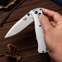 Benchmade 535BK-4 Bugout AXIS Folding Knife 3.22" D2 Plain Blade, Machined Aluminum Handles