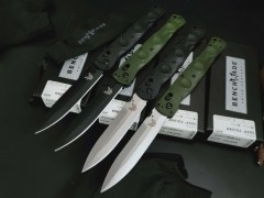Benchmade SOCP Folding Knife 4.56" D2 Black Cerakote Spear Point Plain Blade, CF-Elite Handles - 391BK