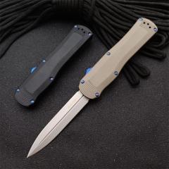 Benchmade Autocrat AUTO OTF Knife 3.54" DLC S30V Double Edge Dagger Blade, OD G10 Handles - 3400BK-1