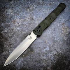 Benchmade SOCP Folding Knife 4.56" D2 Black Cerakote Spear Point Plain Blade, CF-Elite Handles - 391BK