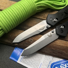 Benchmade 940-1 Osborne Folding Knife 3.42" S90V Stonewash Plain Blade, Carbon Fiber Handles