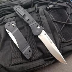 Benchmade 710FE-2 Seven | Ten Axis Folding Knife 3.93" GB-D2 Drop Point Blade, Black G10 Handles