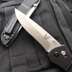 Benchmade 710FE-2 Seven | Ten Axis Folding Knife 3.93" GB-D2 Drop Point Blade, Black G10 Handles