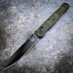 Benchmade SOCP Folding Knife 4.56" D2 Black Cerakote Spear Point Plain Blade, CF-Elite Handles - 391BK