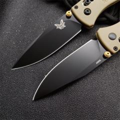 Benchmade 535 Bugout AXIS Folding Knife 3.24" S30V Satin Plain Blade, Brown Grivory Handles