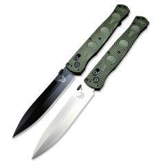 Benchmade SOCP Folding Knife 4.56" D2 Black Cerakote Spear Point Plain Blade, CF-Elite Handles - 391BK