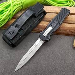 Benchmade 3310BK Infidel Dagger AUTO OTF Knife 3.85" D2 Black Double Edge Blade, Aluminum Alloy Handles