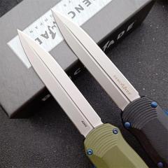 Benchmade Autocrat AUTO OTF Knife 3.54" DLC S30V Double Edge Dagger Blade, OD G10 Handles - 3400BK-1
