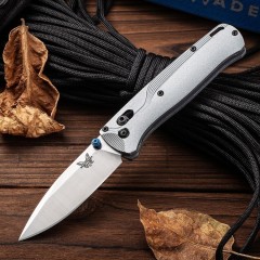 Benchmade 535BK-4 Bugout AXIS Folding Knife 3.22" D2 Plain Blade, Machined Aluminum Handles