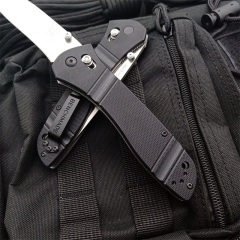 Benchmade 710FE-2 Seven | Ten Axis Folding Knife 3.93" GB-D2 Drop Point Blade, Black G10 Handles