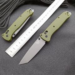Benchmade Bailout AXIS Folding Knife 3.34" CPM-3V Tanto Plain Blade, Green Nylon Fiber Handles - 537GY-1