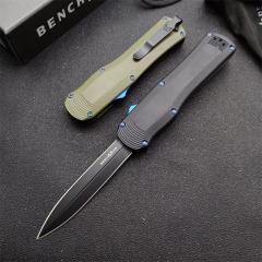 Benchmade Autocrat AUTO OTF Knife 3.54" DLC S30V Double Edge Dagger Blade, OD G10 Handles - 3400BK-1