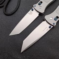 Benchmade Bailout AXIS Folding Knife 3.34" M390 Tanto Plain Blade, TC4 Handles - 537GY-1