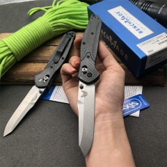Benchmade 940-1 Osborne Folding Knife 3.42" S90V Stonewash Plain Blade, Carbon Fiber Handles