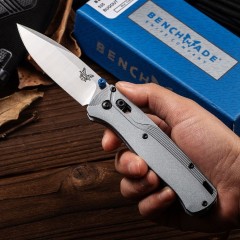 Benchmade 535BK-4 Bugout AXIS Folding Knife 3.22" D2 Plain Blade, Machined Aluminum Handles
