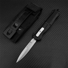 Benchmade 3300 Infidel Dagger AUTO OTF Knife 3.81" D2 Black Double Edge Blade, Wood Handles-A016
