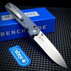 Benchmade Mini 485 Bugout AXIS Folding Knife 3.18" M390 Plain Blade, G10 Handles - 485BK-2