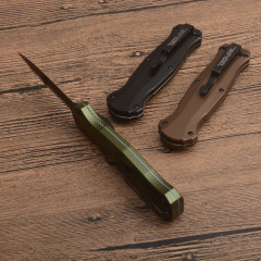 Benchmade 3300BK Infidel Dagger AUTO OTF Knife 3.85" D2 Black Double Edge Blade, Aluminum Alloy Handles