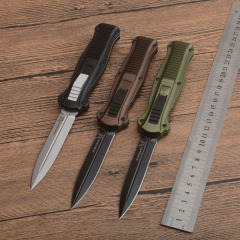 Benchmade 3300BK Infidel Dagger AUTO OTF Knife 3.85" D2 Black Double Edge Blade, Aluminum Alloy Handles