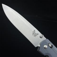 Benchmade Mini 485 Bugout AXIS Folding Knife 3.18" M390 Plain Blade, G10 Handles - 485BK-2