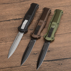 Benchmade 3300BK Infidel Dagger AUTO OTF Knife 3.85" D2 Black Double Edge Blade, Aluminum Alloy Handles