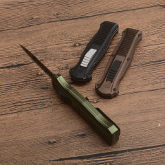 Benchmade 3300BK Infidel Dagger AUTO OTF Knife 3.85" D2 Black Double Edge Blade, Aluminum Alloy Handles