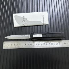 Benchmade 3300BK Infidel Dagger AUTO OTF Knife 3.85" D2 Black Double Edge Blade, Aviation Aluminum Handles