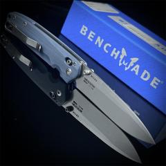 Benchmade Mini 485 Bugout AXIS Folding Knife 3.18" M390 Plain Blade, G10 Handles - 485BK-2
