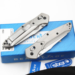 Benchmade 940-1 Osborne Folding Knife 3.42" S90V Satin Plain Blade, TC4 Handles
