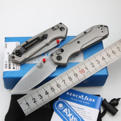 Benchmade Mini Freek Folding Knife 2.95" S90V Satin Plain Blade, TC4 Handles - 565-1