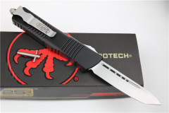 Microtech Troodon AUTO OTF Knife 3.74" M390 Satin Double Edge Dagger Blade, Aviation Aluminum Handles
