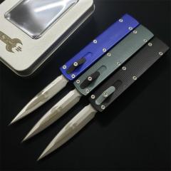 Microtech Rocket Design AUTO OTF Knife 2.75" D2 Satin Dagger Blade, Aluminum Alloy Handles
