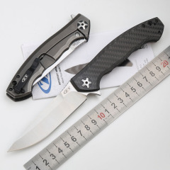ZT 0452CF Flipper 4.13" S35VN Satin Blade, Carbon Fiber and Titanium Handles, Frame Lock