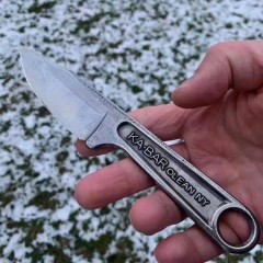 KA-BAR 1119 Forged Wrench Knife Fixed 3.15" 425 Steel Blade, Satin, One-Piece Construction, Hard Plastic Sheath