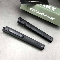 CRKT 7096 Rogers CEO Gentleman's Folding Knife 3.15" 8Cr13 Satin Plain Blade, Black GRN Handles