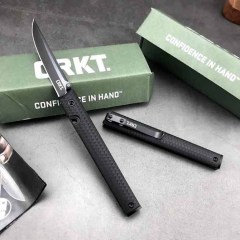 CRKT 7096 Rogers CEO Gentleman's Folding Knife 3.15" 8Cr13 Satin Plain Blade, Black GRN Handles