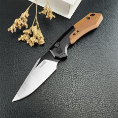 Kershaw 7851 Launch 19 AUTO Folding Knife 3.3" CPM-154 Two-Tone Clip Point Blade, Black Anodized Aluminum Handles with Earth Brown G10 Scale