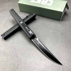 CRKT 7096 Rogers CEO Gentleman's Folding Knife 3.15" 8Cr13 Satin Plain Blade, Black GRN Handles