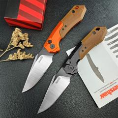 Kershaw 7851 Launch 19 AUTO Folding Knife 3.3" CPM-154 Two-Tone Clip Point Blade, Black Anodized Aluminum Handles with Earth Brown G10 Scale
