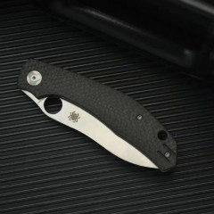 Spy Kapara Folding Knife 3.54" S30V Satin Plain Blade, Carbon Fiber Handles, Compression Lock - C241CF