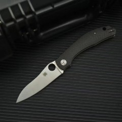 Spy Kapara Folding Knife 3.54" S30V Satin Plain Blade, Carbon Fiber Handles, Compression Lock - C241CF