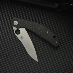 Spy Kapara Folding Knife 3.54" S30V Satin Plain Blade, Carbon Fiber Handles, Compression Lock - C241CF