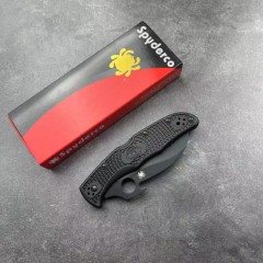 Spyderco C12 Emerson Opener Folding Knife 3.62" VG10 Serrated Blade with Wave, Black FRN Handles, Lockback - C12SBK