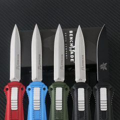 Benchmade 3300BK Infidel Dagger AUTO OTF Knife 3.85" D2 Black Double Edge Blade, Aviation Aluminum Handles