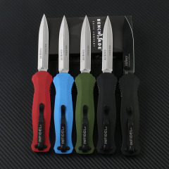 Benchmade 3300BK Infidel Dagger AUTO OTF Knife 3.85" D2 Black Double Edge Blade, Aviation Aluminum Handles