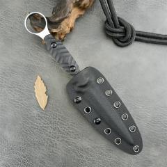Toor Knives Specter R Fixed Blade Knife 3.94" CPM-M4 Double Edge Dagger Blade, Black G10 Handles