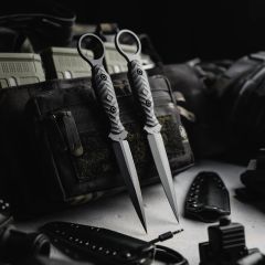 Toor Knives Specter R Fixed Blade Knife 3.94" CPM-M4 Double Edge Dagger Blade, Black G10 Handles